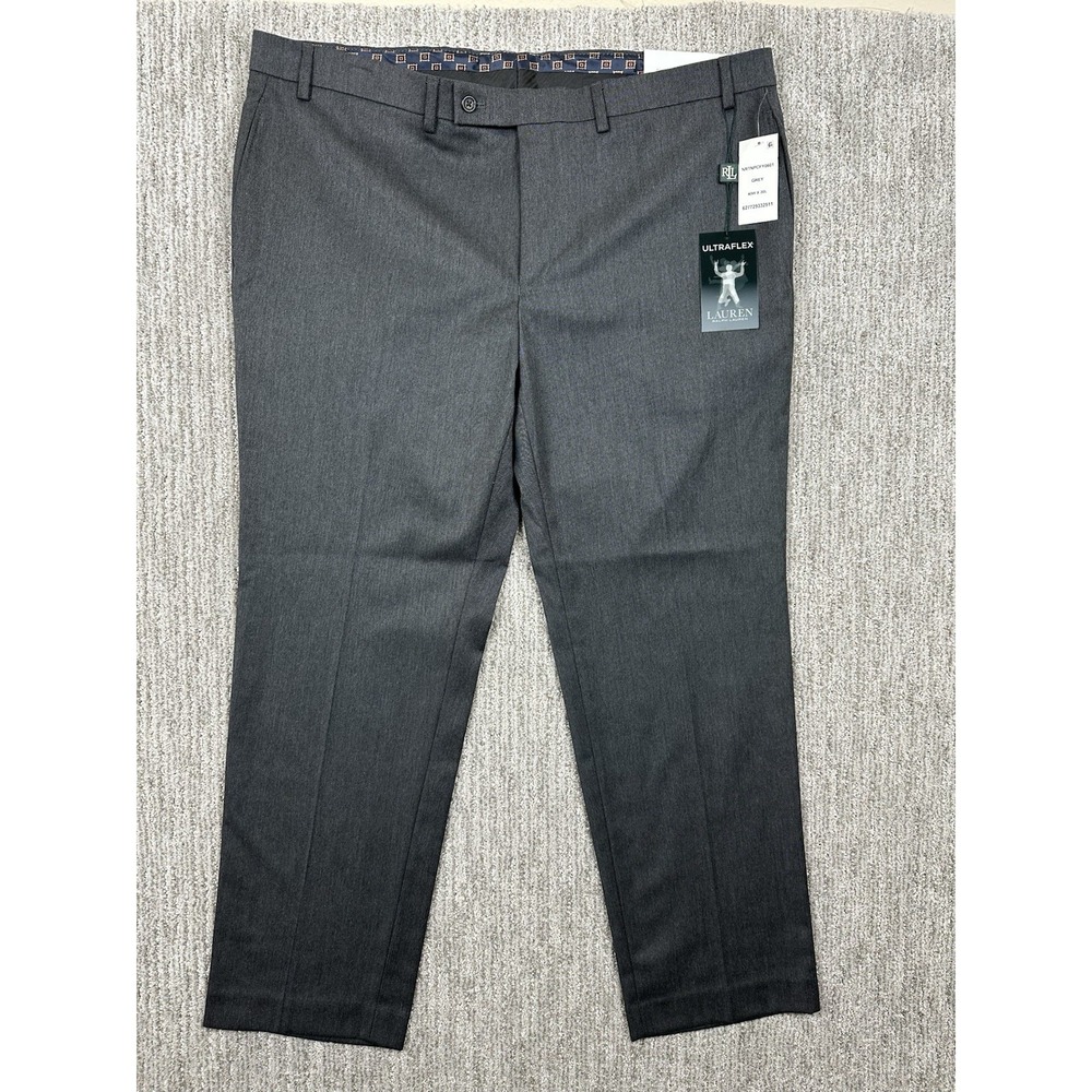 Lauren Ralph Lauren Ultraflex Dress Pants Mens 40x30 Grey‎ Formal NWT PT-2698